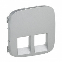 Лицевая панель розетки 2-ой комп./ телеф. RJ45/RJ11, алюминий, Valena Allure Legrand 755427