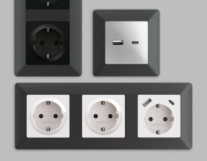 Рамка 3 местная пластик, Графит Мягкое касание, ALFA Line Ambrella Volt AF110803