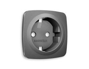 Лицевая панель розетки с З/К, Антрацит серый, OMEGA Quant Ambrella Volt OP6560