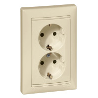 Розетка 2-ая с З/К, слоновая кость, Valena Classic Legrand 774370