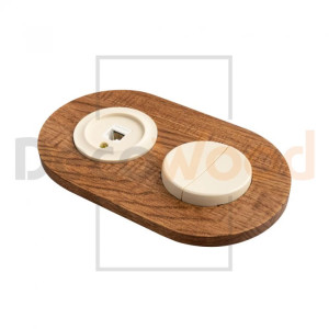 Рамка 2 местная деревянная под электрику ONEKEY, Ясень в масле, DecoWood ROC*2-AO
