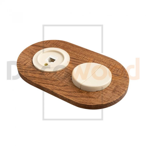Рамка 2 местная деревянная под электрику ONEKEY, Ясень в масле, DecoWood ROC*2-AO