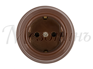 Ретро розетка фарфоровая с 3/К, Коричневый, ТМ МезонинЪ GE70301-04