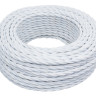 Ретро кабель витой 2x1,5 Белый/Матовый, Bironi B1-424-71 (1 метр)
