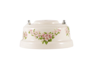 Розетка комп. RJ45 cat.6, керамика, Розовые цветы, серебристая фурнитура, Leanza РК6РС