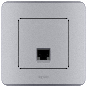 Розетка компьютерная RJ45 Cat. 6e, алюминий, INSPIRIA Legrand 673832
