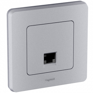 Розетка компьютерная RJ45 Cat. 6e, алюминий, INSPIRIA Legrand 673832