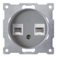 Розетка комп.+телеф. RJ45+RJ11, Серый, OneKeyElectro 1E20801302