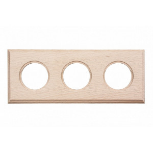 Рамка 3 местная деревянная на бревно D300 (внутренний монт.), прямоугольник, Натурэль,, Шедель Bironi BF4C30-630-10