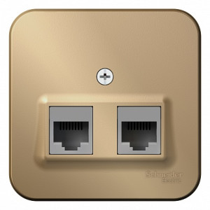 Розетка О/У двойная компьютерная RJ45 кат.5E, Титан, Blanca SE BLNIA045454