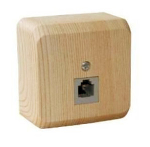 Розетка О/У телефонная RJ11, Сосна, Этюд SE TELA-001D