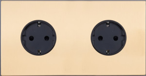 Розетка 2-ая с З/К (внутренний монт.), Золото, Castilla Salvador SJAN33BC11 (SJAN33СC11)