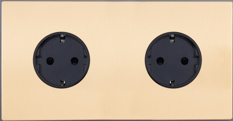 Розетка 2-ая с З/К (внутренний монт.), Золото, Castilla Salvador SJAN33BC11 (SJAN33СC11)