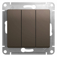 Выключатель 3 кл., Шоколад, Glossa SE GSL000831