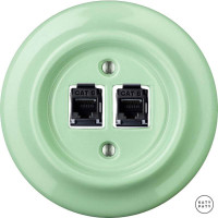 Розетка комп. фарфоровая RJ45 cat.6е, ментол глянцевый, Katy Paty PNMEGsCat6 