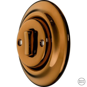 Выключатель кнопочный 1 кл. перекрестный, медный глянцевый, Katy Paty OPCUNGSl7