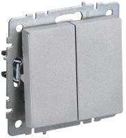 Выключатель 2 кл., Алюминий, Brite IEK BR-V20-0-10-K47