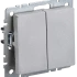 Выключатель 2 кл., Алюминий, Brite IEK BR-V20-0-10-K47