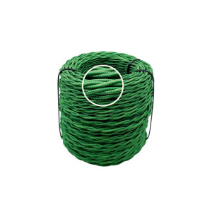 Ретро кабель витой 2x1,5 Зеленый шелк, Edisel ПРВ (1 метр)