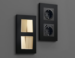 Рамка 2 местная пластик, Черный матовый, ALFA Qubi Ambrella Volt AF250702