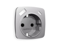 Лицевая панель розетки с З/К и USB зарядкой А+С с шторками, Сталь матовый, OMEGA Quant Ambrella Volt OP5100