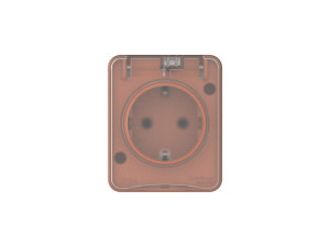Розетка с З/К и шторками, влагозащищенная IP54, Терракотовый, AtlasDesign Profi54 SE ATN547045