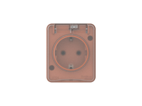 Розетка с З/К и шторками, влагозащищенная IP54, Терракотовый, AtlasDesign Profi54 SE ATN547045