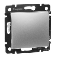 Выключатель 1 клав. проходной, алюминий, Valena Classic Legrand 770106