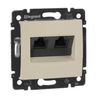 Розетка 2ая компьютерная RJ45 Cat. 5e, слоновая кость, Valena Classic Legrand 774131
