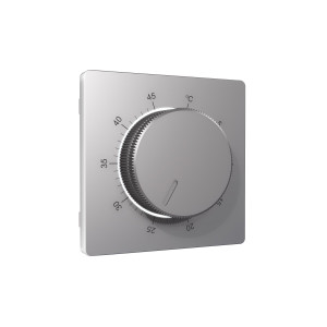 Лицевая панель терморегулятора теплого пола механического, Сталь матовый, ALFA Quant Ambrella Volt AP5057