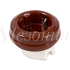 Ретро розетка фарфоровая с 3/К без рамки, коричневый, ТМ МезонинЪ GE70301-04K