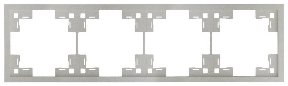 Рамка 4 местная, Платина, Standart Rikett 35840 PL