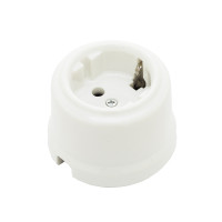 Ретро розетка керамика с 3/К, белый Sun Lumen 060-769