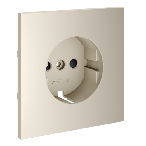 Лицевая панель для розетки с З/К и шторками, Кашемир, S70 Voltum VLS000703