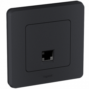 Розетка компьютерная RJ45 Cat. 6e, антрацит, INSPIRIA Legrand 673833