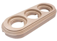 Рамка 3 местная дерево на бревно D300, Натурэль, Bironi BFC30-630-10