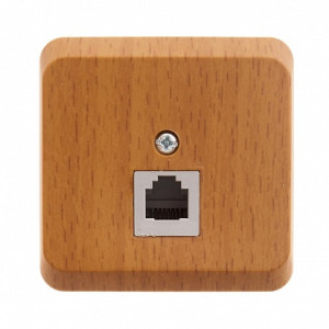 Розетка О/У телефонная RJ11, Бук, Этюд SE TELA-001T