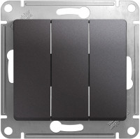 Выключатель 3 кл., Графит, Glossa SE GSL001331
