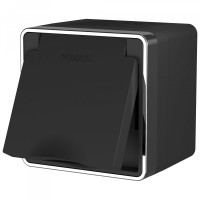Розетка с З/К с крышкой, герметичная IP44, Черный/хром, Gallant Werkel W5071235