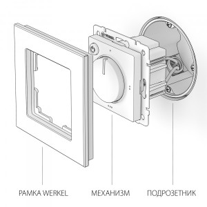 Терморегулятор теплого пола механический, Черный матовый, Werkel W1151108
