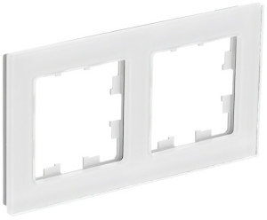 Рамка 2 местная, натуральное стекло, Белый, AtlasDesign Schneider Electric ATN360102