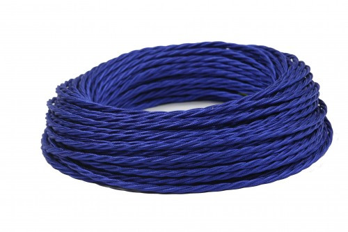 Ретро кабель витой 2x1,5 Синий шелк, Interior Wire ПРВ2150-СНШ  (1 метр)