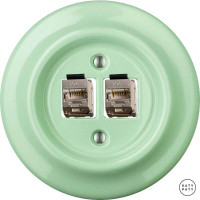 Розетка комп. фарфоровая RJ45 cat.6е, ментол глянцевый, Katy Paty PNMEGsCat6a 