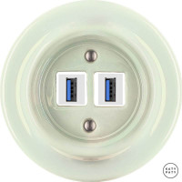 Розетка USB для зарядки, жемчужный глянцевый, Katy Paty OPCOGsUSBw 
