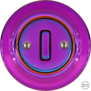 Выключатель кнопочный 1 кл. перекрестный, пурпурно-фиолетовый металлик, Katy Paty PEVIGSl7 