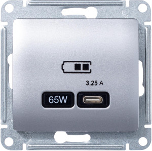 Розетка USB для быстрой зарядки, тип C 65ВТ, Алюминий, AtlasDesign SE GSL000327
