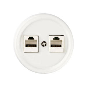 Розетка керамика компьютерная RJ45, Белый, Болонь TDM ELECTRIC SQ1820-0051