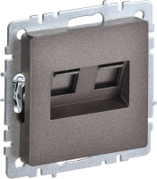 Розетка компьютерная 2-я RJ45 Cat. 6e, Бронза, Brite IEK BR-K20-2-K45