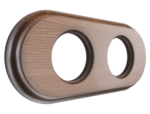 Рамка 2 местная деревянная (внутренний монт.), овал, Темный дуб, Лахта ТМ МезонинЪ GE70842-26