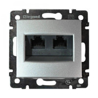 Розетка 2ая компьютерная RJ45 Cat. 5e, алюминий, Valena Classic Legrand 770231